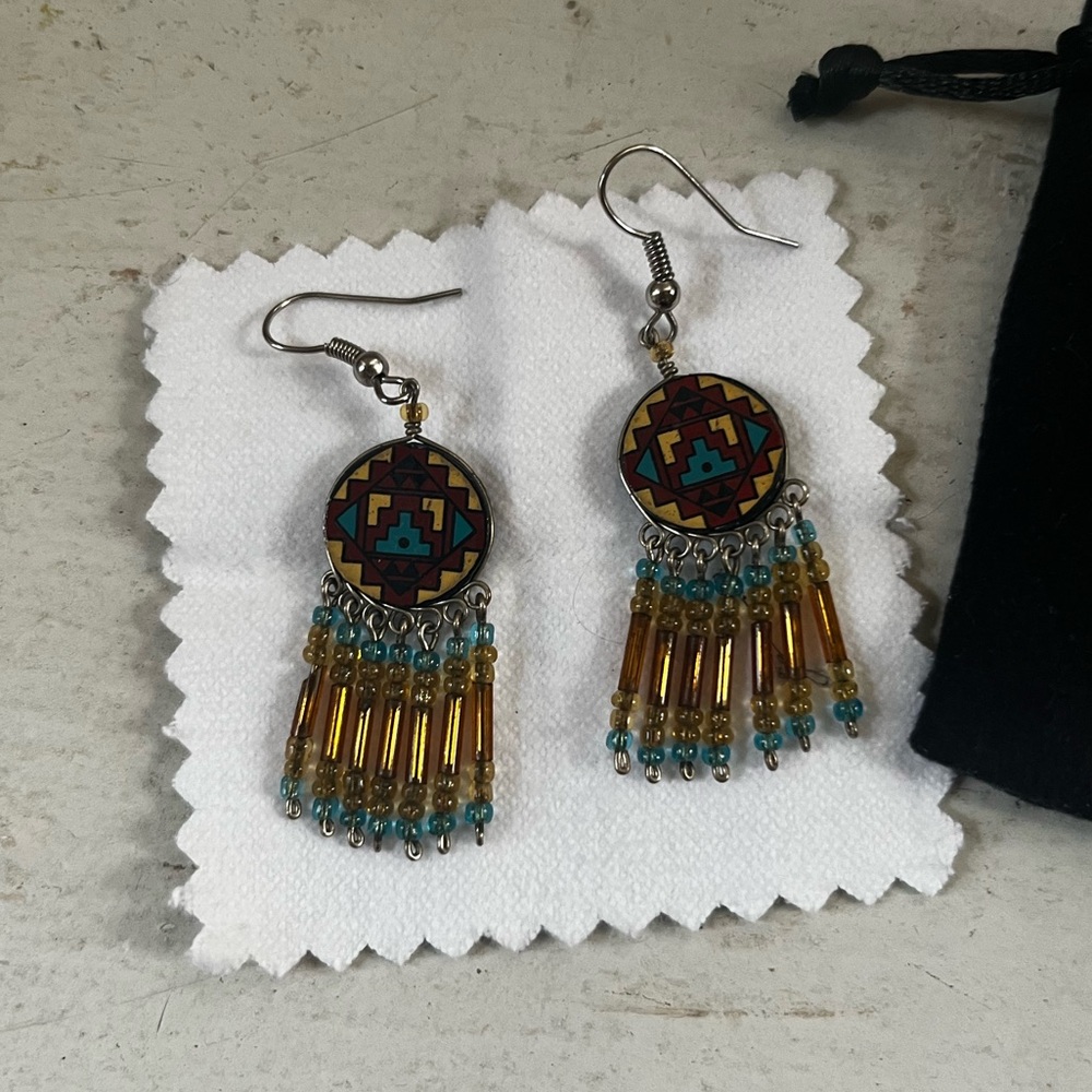 Beaded Dreamcatcher Earrings